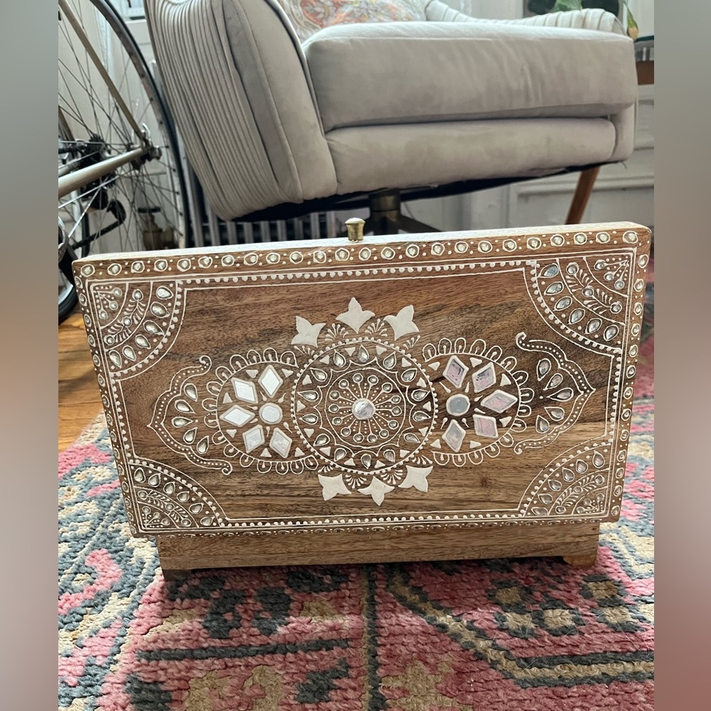 Stunning hand painted wooden box from Spain.